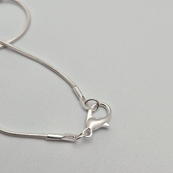 Freshwater Pink Real Pearl Necklace 18” Silver Plated Snake Chain NWOT - Picture 6 of 10